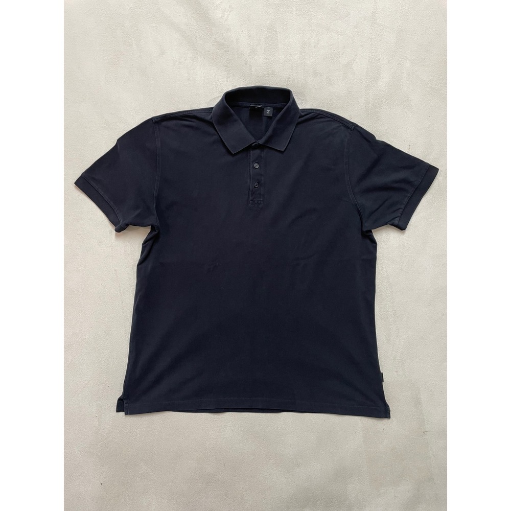 Hugo Boss Mens XL Black Pima Cotton Short Sleeve Polo Shirt Ferrara Flag